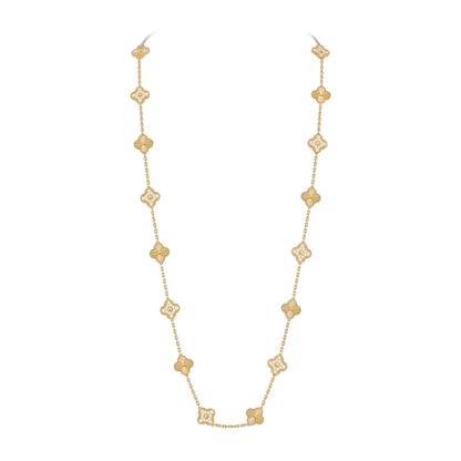 [Garvey]CLASSIC 20-MOTIF LUCKY CLOVER LONG NECKLACE GOLD COLLECTION