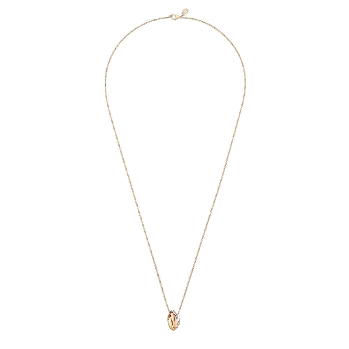 [Garvey]TRI-COLOR SQUARE RING NECKLACE