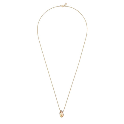 [Garvey]TRI-COLOR SQUARE RING NECKLACE