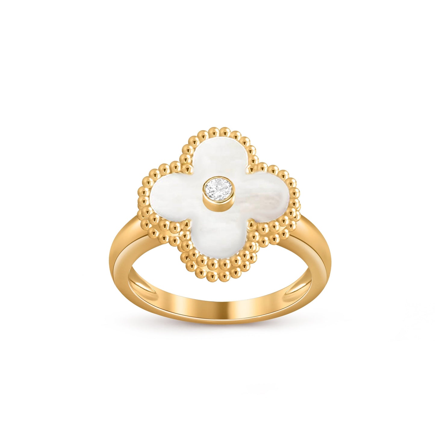 [Garvey]LUCKY CLOVER DIAMOND-ACCENT GOLD RING COLLECTION
