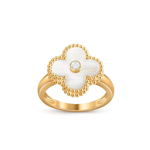 [Garvey]LUCKY CLOVER DIAMOND-ACCENT GOLD RING COLLECTION