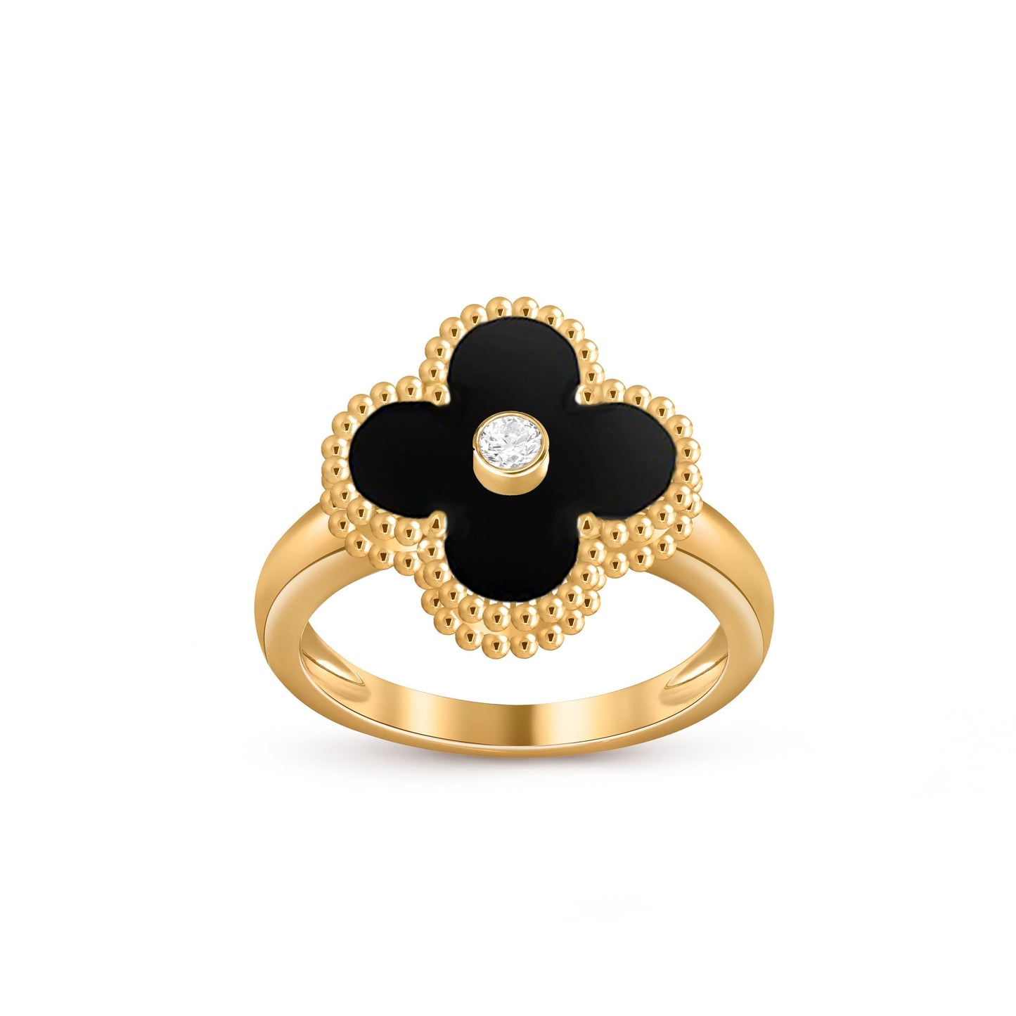 [Garvey]LUCKY CLOVER DIAMOND-ACCENT GOLD RING COLLECTION