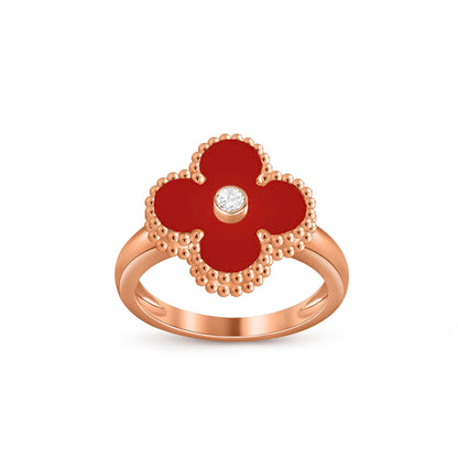 [Garvey]LUCKY CLOVER DIAMOND-ACCENT ROSE GOLD RING COLLECTION