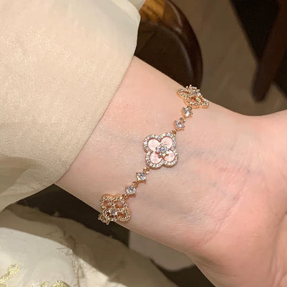 [Garvey ]CLOVER 5 MOTIF PINK BLUE RED WHITE BRACELET