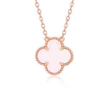 [Garvey ]CLOVER 15MM PINK MOTHER-OF-PEARL SINGLE FLOWER NECKLACE