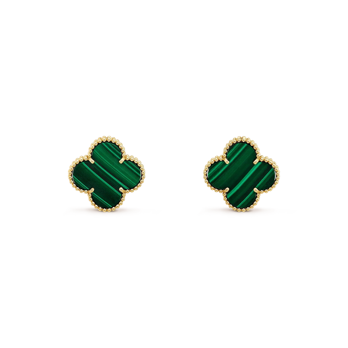 [Garvey ]CLOVER MINI 9.5MM MALACHITE  EARRINGS