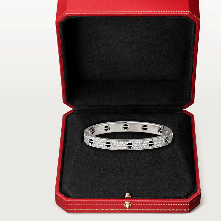 [Garvey ]LOVE BRACELET 6.1MM DIAMOND-PAVED CERAMIC
