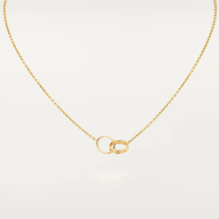 [Garvey ]LOVE NECKLACE DOUBLE RING GOLD