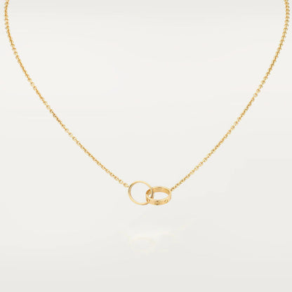 [Garvey ]LOVE NECKLACE DOUBLE RING GOLD