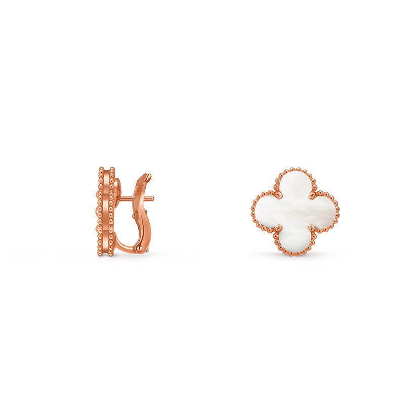 [Garvey]15MM CLOVER FLOWER STUD EARRINGS ROSE GOLD COLLECTION