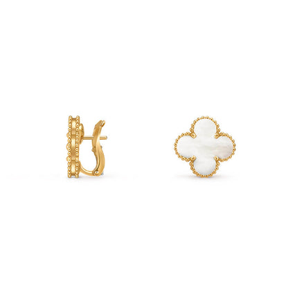[Garvey]15MM CLOVER FLOWER STUD EARRINGS GOLD COLLECTION