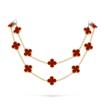 [Garvey]CLASSIC 20-MOTIF LUCKY CLOVER LONG NECKLACE GOLD COLLECTION