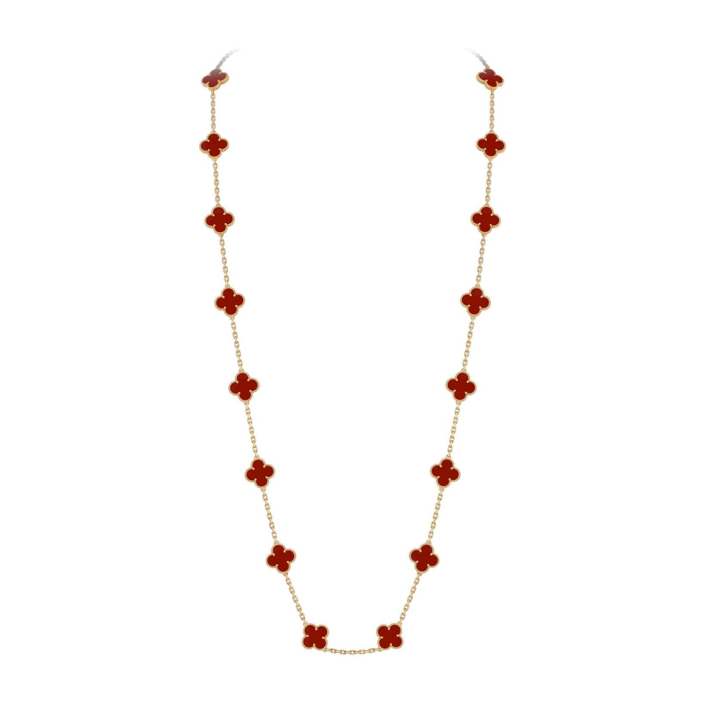 [Garvey]CLASSIC 20-MOTIF LUCKY CLOVER LONG NECKLACE GOLD COLLECTION