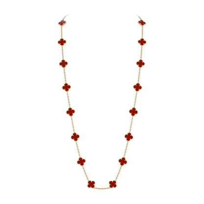 [Garvey]CLASSIC 20-MOTIF LUCKY CLOVER LONG NECKLACE GOLD COLLECTION