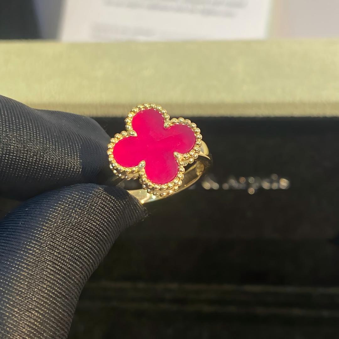 [Garvey]NEW CLOVER PINK ENAMEL RINGS