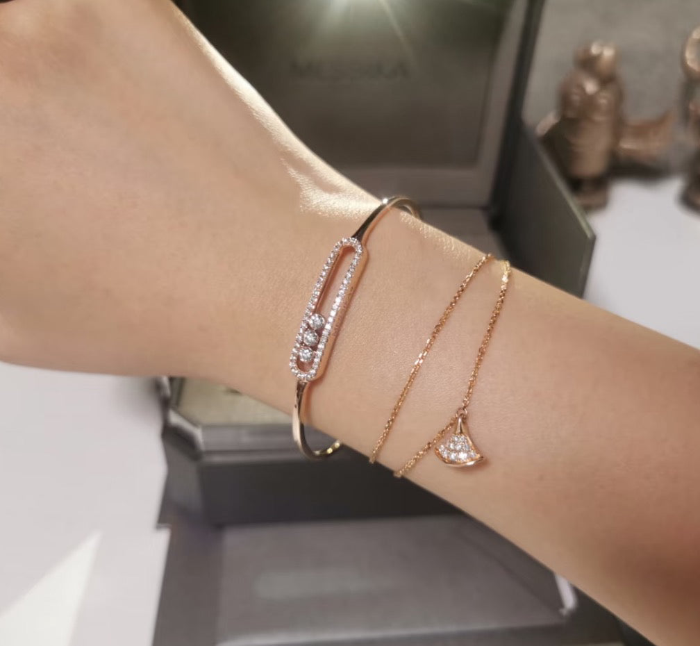 [Garvey]Move Pav¨¦ Diamond Bangle Bracelet M