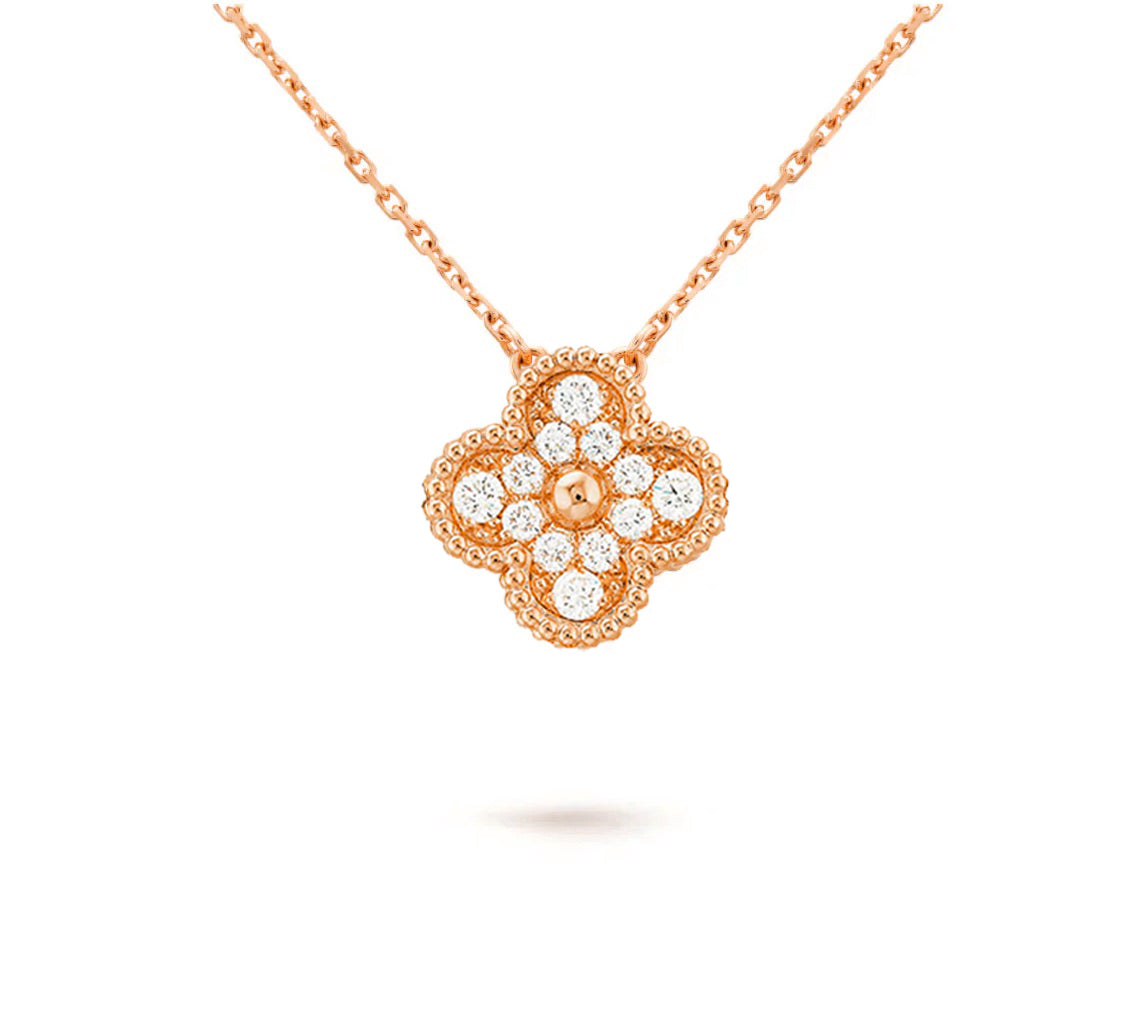 [Garvey]15MM CLOVER FLOWER PENDANT NECKLACE COLLECTION