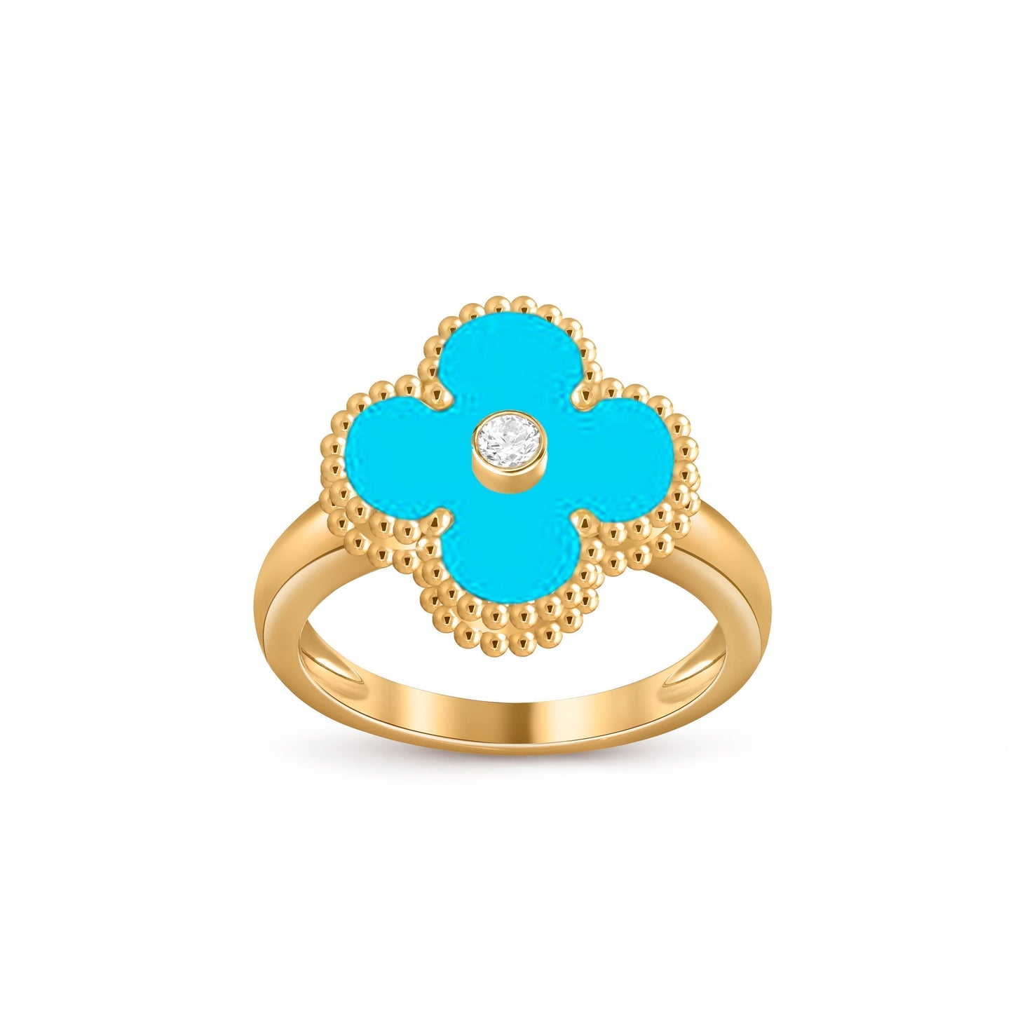 [Garvey]LUCKY CLOVER DIAMOND-ACCENT GOLD RING COLLECTION
