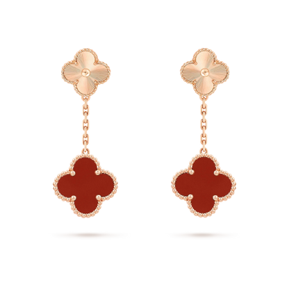 [Garvey ]CLOVER 2 MOTIF  LASER CARNELIAN EARRINGS