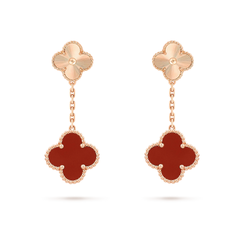 [Garvey ]CLOVER 2 MOTIF  LASER CARNELIAN EARRINGS