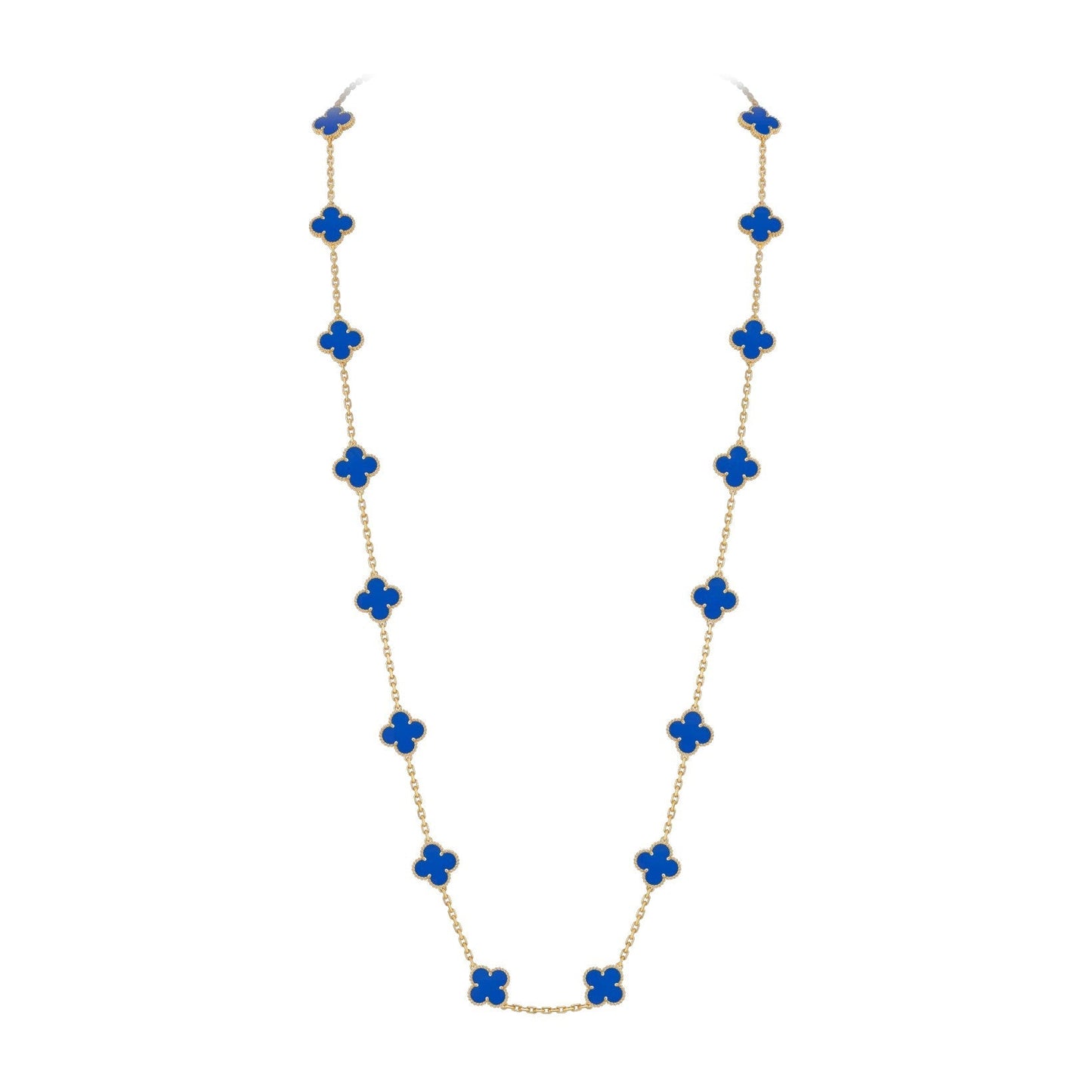 [Garvey]CLASSIC 20-MOTIF LUCKY CLOVER LONG NECKLACE GOLD COLLECTION