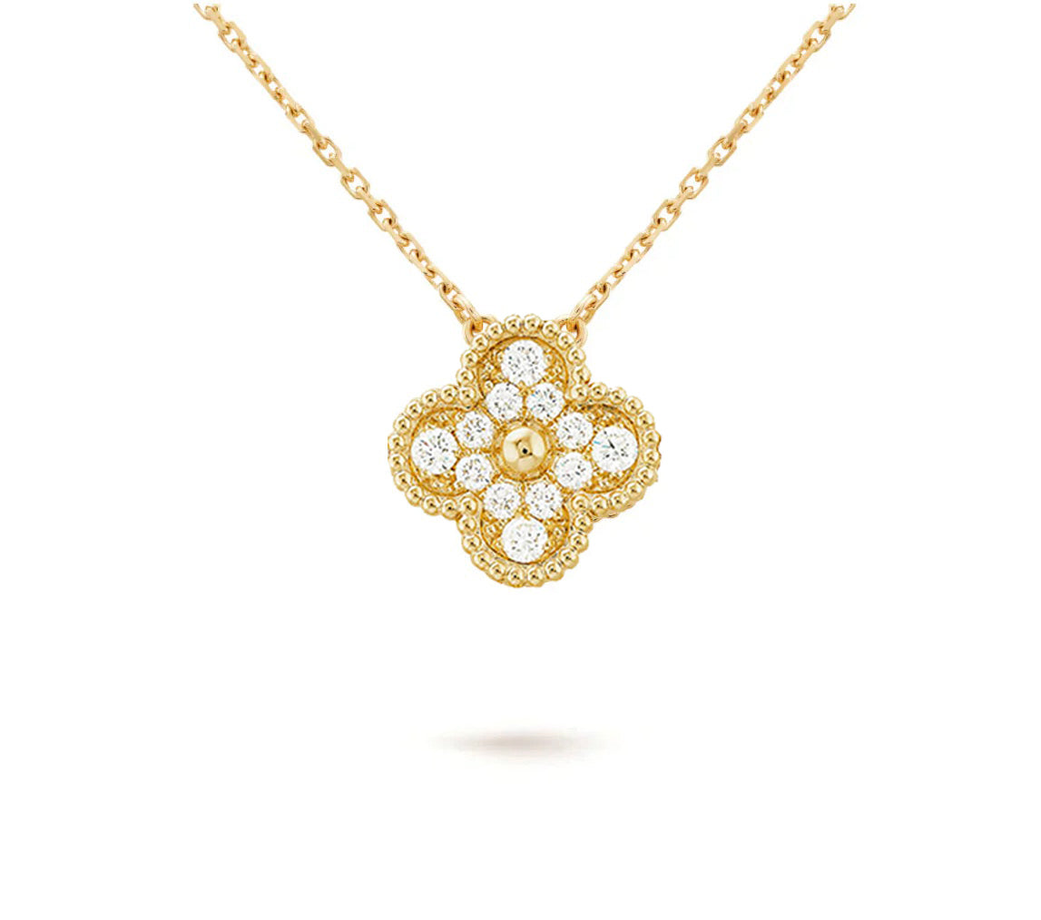 [Garvey]15MM CLOVER FLOWER PENDANT NECKLACE COLLECTION
