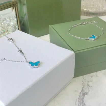 [Garvey ]BUTTERFLY TURQUOISE BUTTERFLY BRACELET SILVER