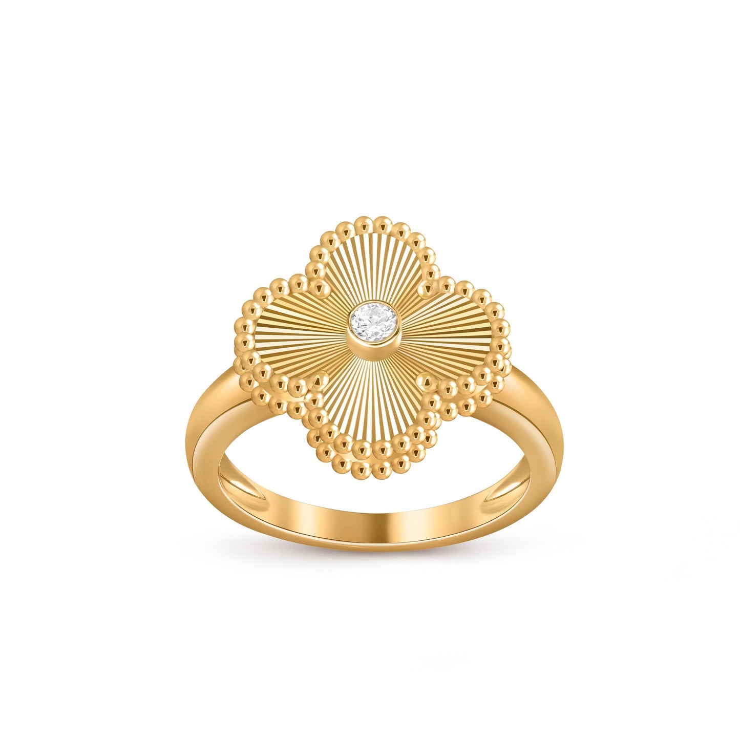 [Garvey]LUCKY CLOVER DIAMOND-ACCENT GOLD RING COLLECTION