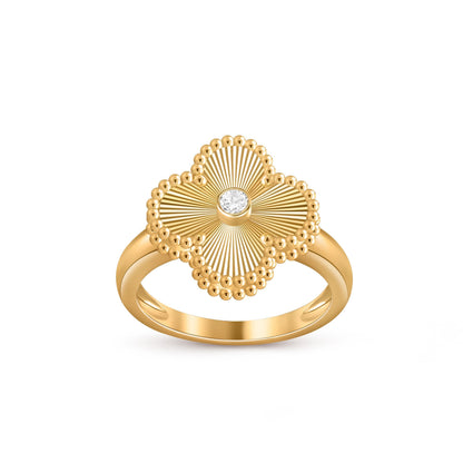 [Garvey]LUCKY CLOVER DIAMOND-ACCENT GOLD RING COLLECTION