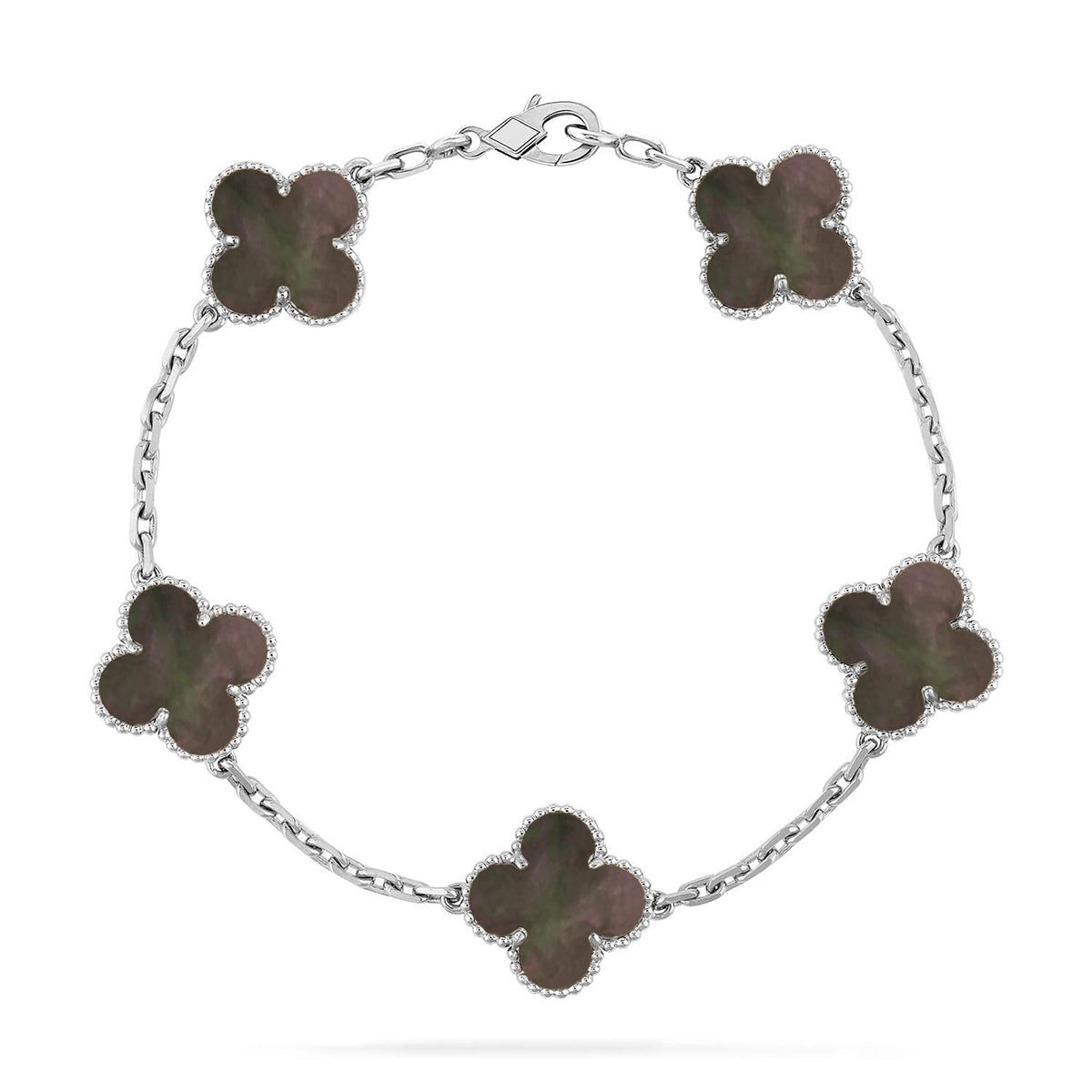 [Garvey]LUCKY CLOVER 5-MOTIF BRACELET - GREY MOTHER-OF-PEARL COLLECTION