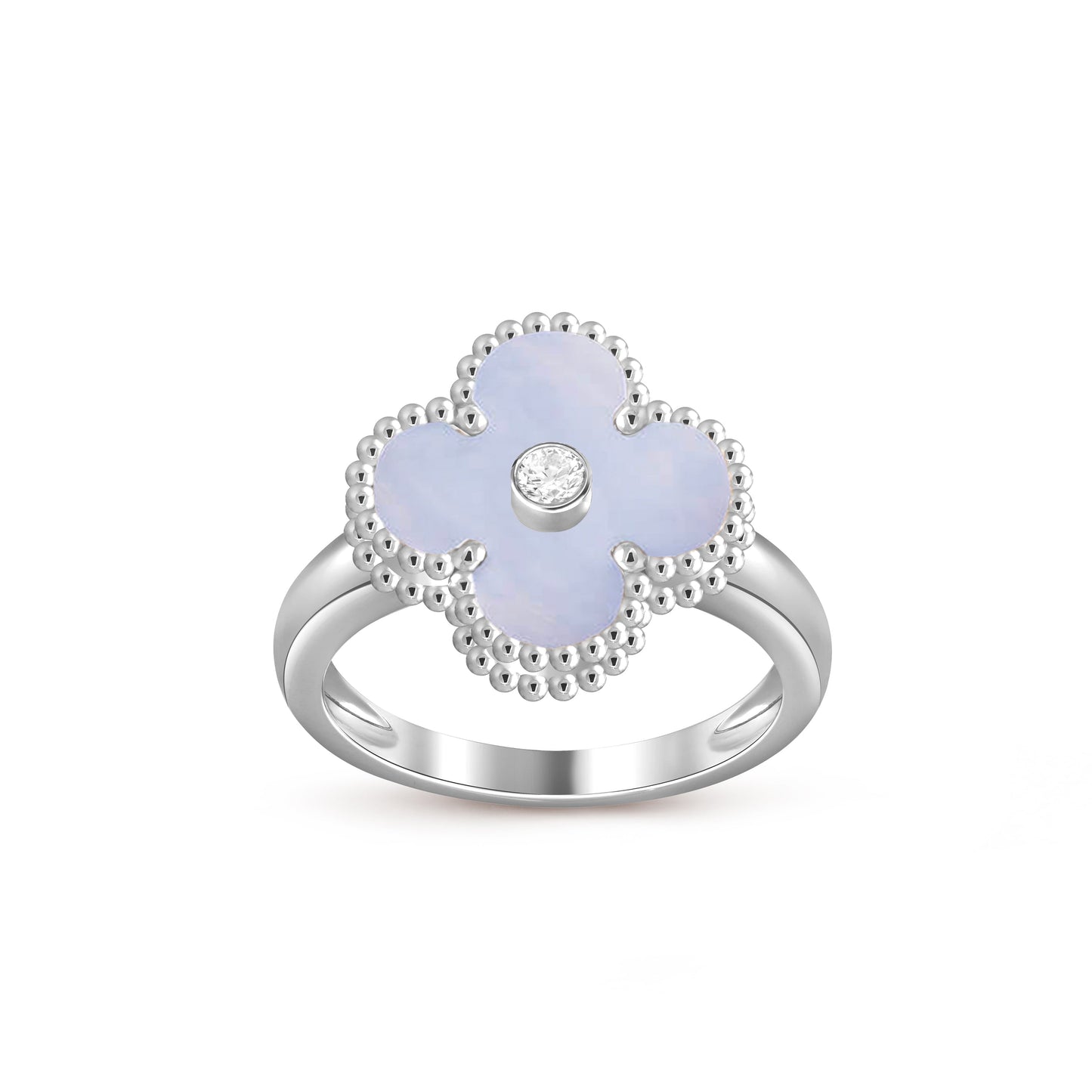 [Garvey]LUCKY CLOVER DIAMOND-ACCENT WHITE GOLD RING COLLECTION