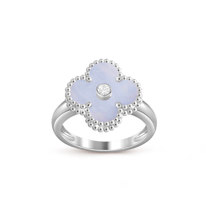 [Garvey]LUCKY CLOVER DIAMOND-ACCENT WHITE GOLD RING COLLECTION