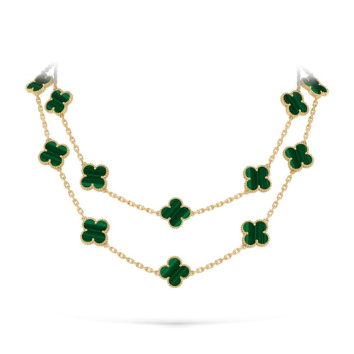 [Garvey]CLASSIC 20-MOTIF LUCKY CLOVER LONG NECKLACE GOLD COLLECTION
