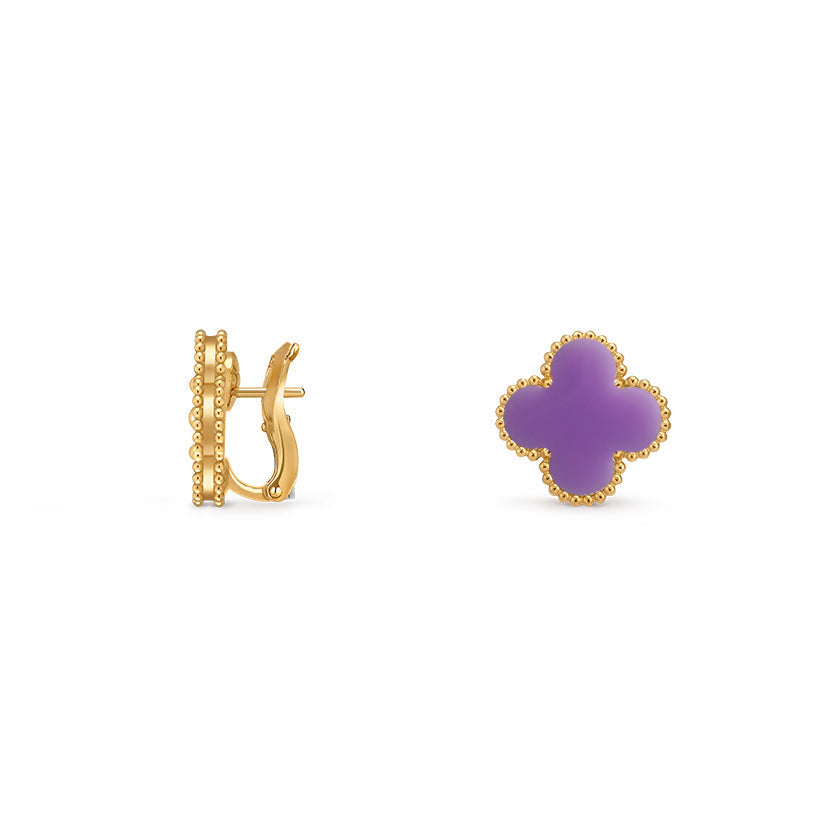 [Garvey]15MM CLOVER FLOWER STUD EARRINGS GOLD COLLECTION