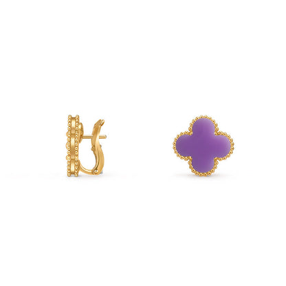 [Garvey]15MM CLOVER FLOWER STUD EARRINGS GOLD COLLECTION