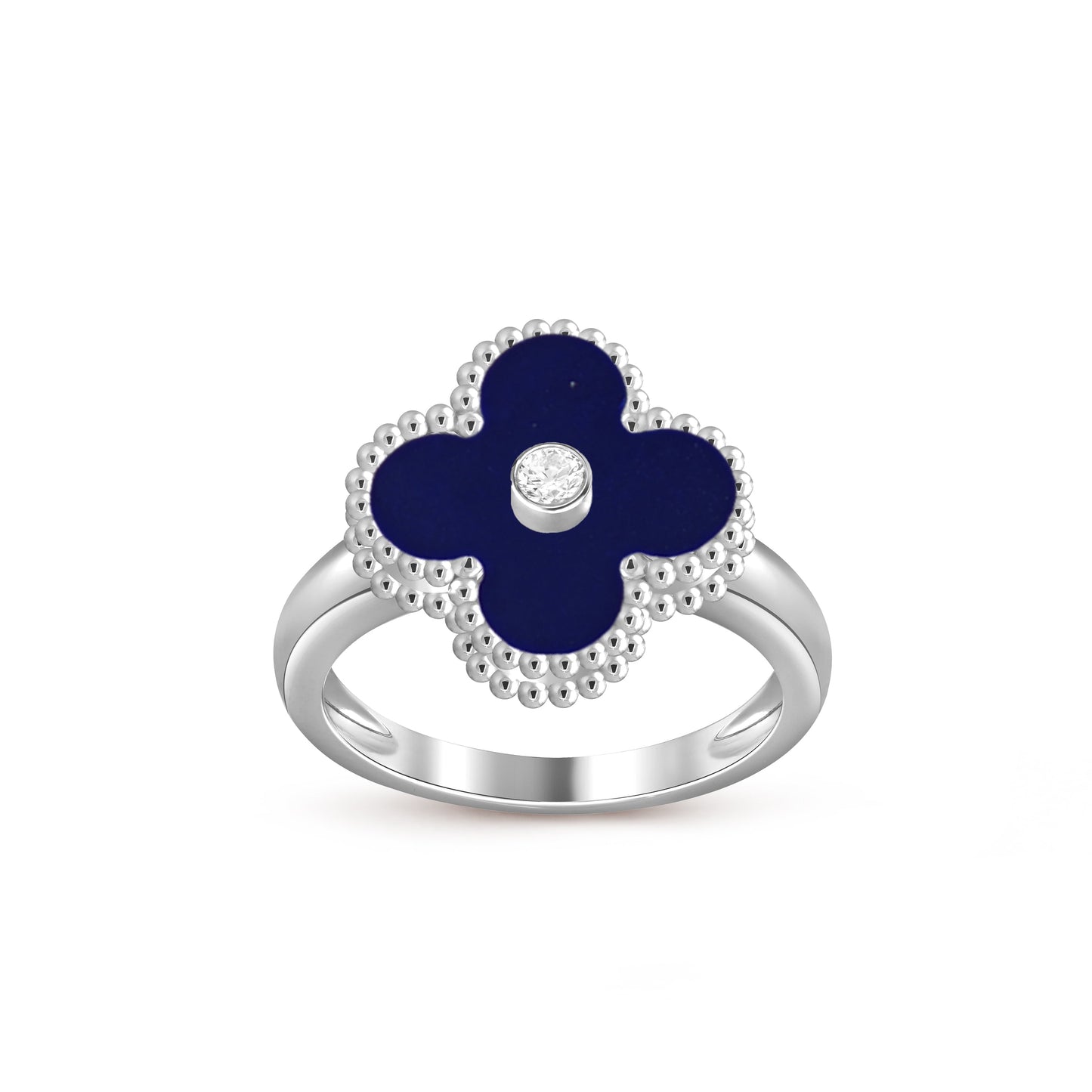 [Garvey]LUCKY CLOVER DIAMOND-ACCENT WHITE GOLD RING COLLECTION