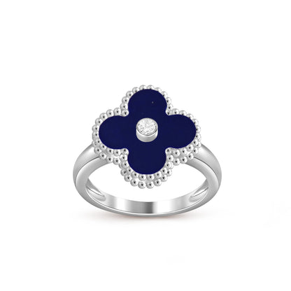 [Garvey]LUCKY CLOVER DIAMOND-ACCENT WHITE GOLD RING COLLECTION