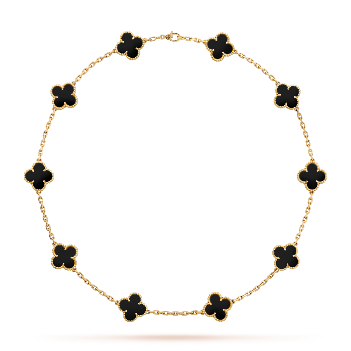 [Garvey ]CLOVER 10 MOTIFS ONYX NECKLACE