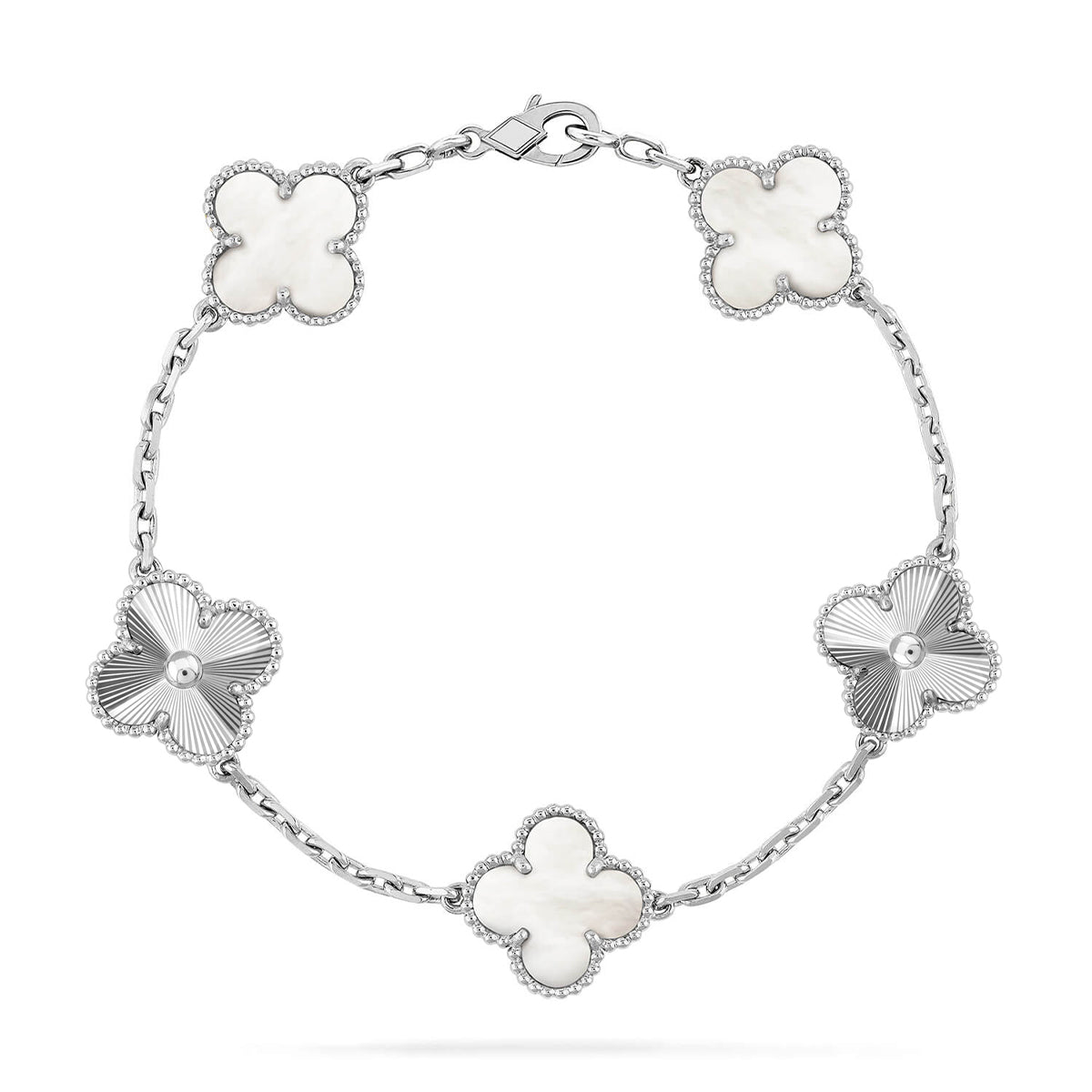 [Garvey ]CLOVER WHITE PEARL MOP 5 MOTIF BRACELET COLLECTION