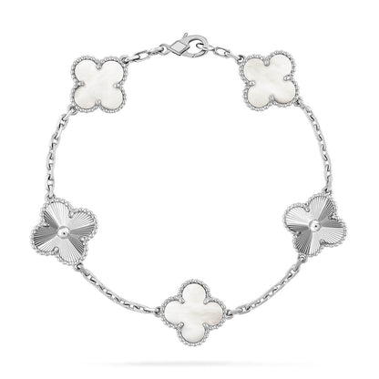 [Garvey ]CLOVER WHITE PEARL MOP 5 MOTIF BRACELET COLLECTION