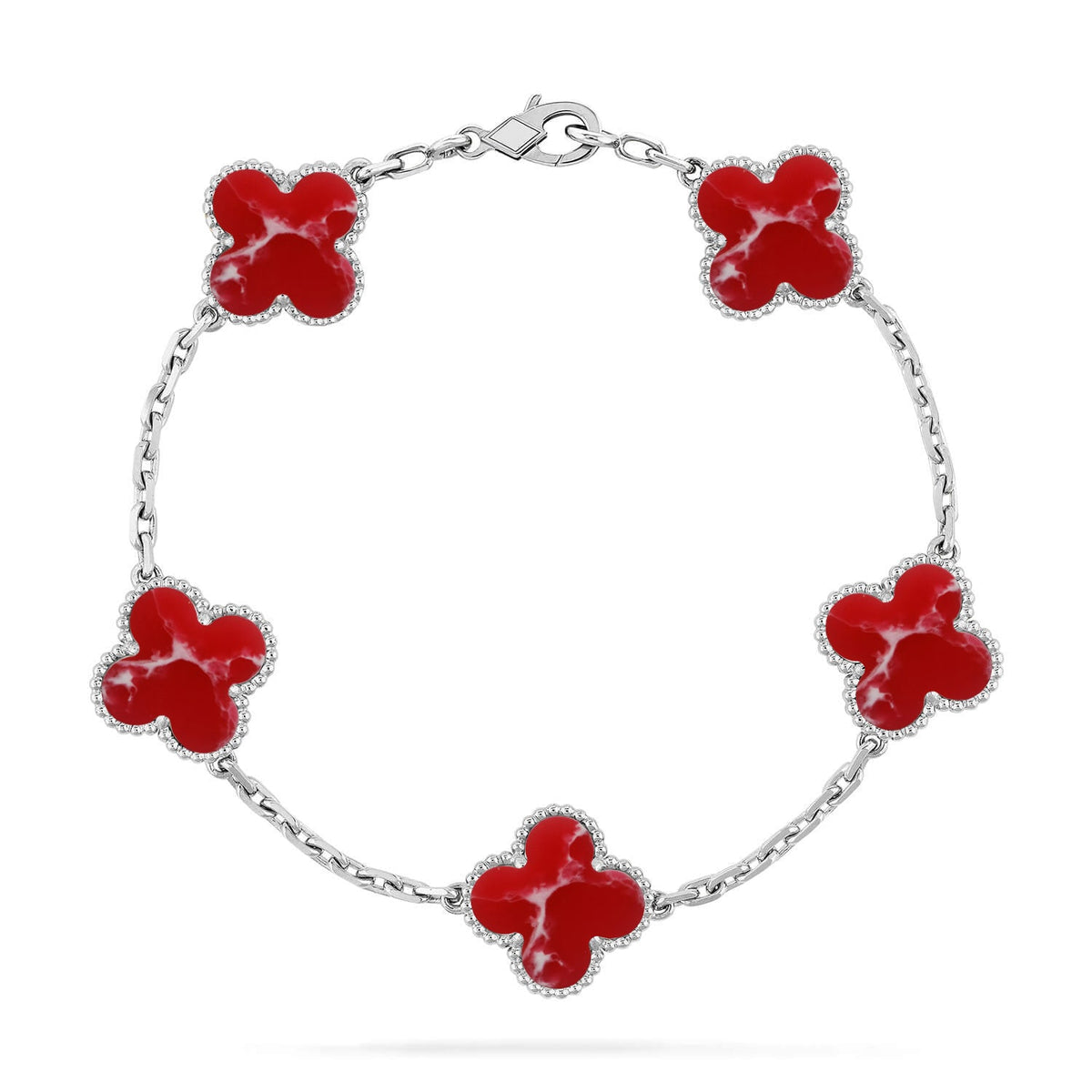 [Garvey ]CLOVER 5 MOTIF RED PATTERN BRACELET COLLECTION