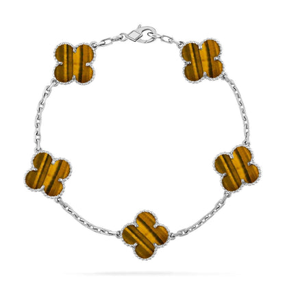 [Garvey ] CLOVER 5 MOTIFS TIGER EYE BRACELET COLLECTION