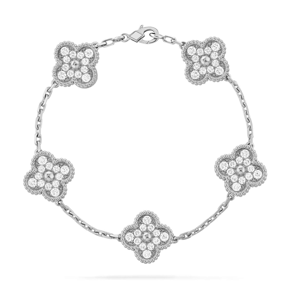 [Garvey ] CLOVER 5 MOTIF FULL DIAMOND BRACELET COLLECTION