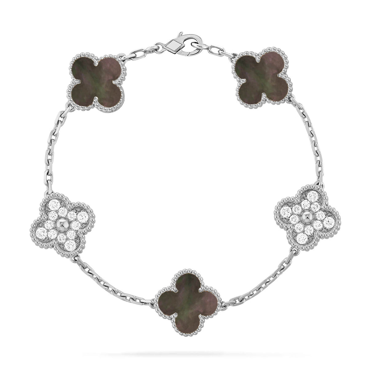 [Garvey ] CLOVER 5 MOTIF GRAY MOP BRACELET COLLECTION