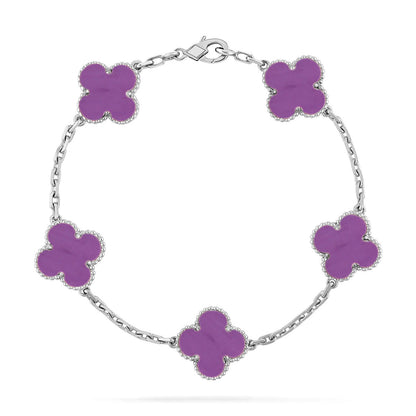 [Garvey]LUCKY CLOVER 5-MOTIF BRACELET - VIOLET COLLECTION