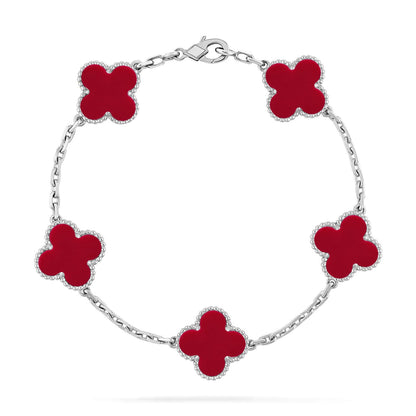 [Garvey ] CLOVER 5 MOTIF RED CORNELIAN BRACELET COLLECTION