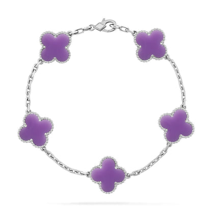 [Garvey ]CLOVER 5 MOTIF LIGHT PURPLE BRACELET COLLECTION