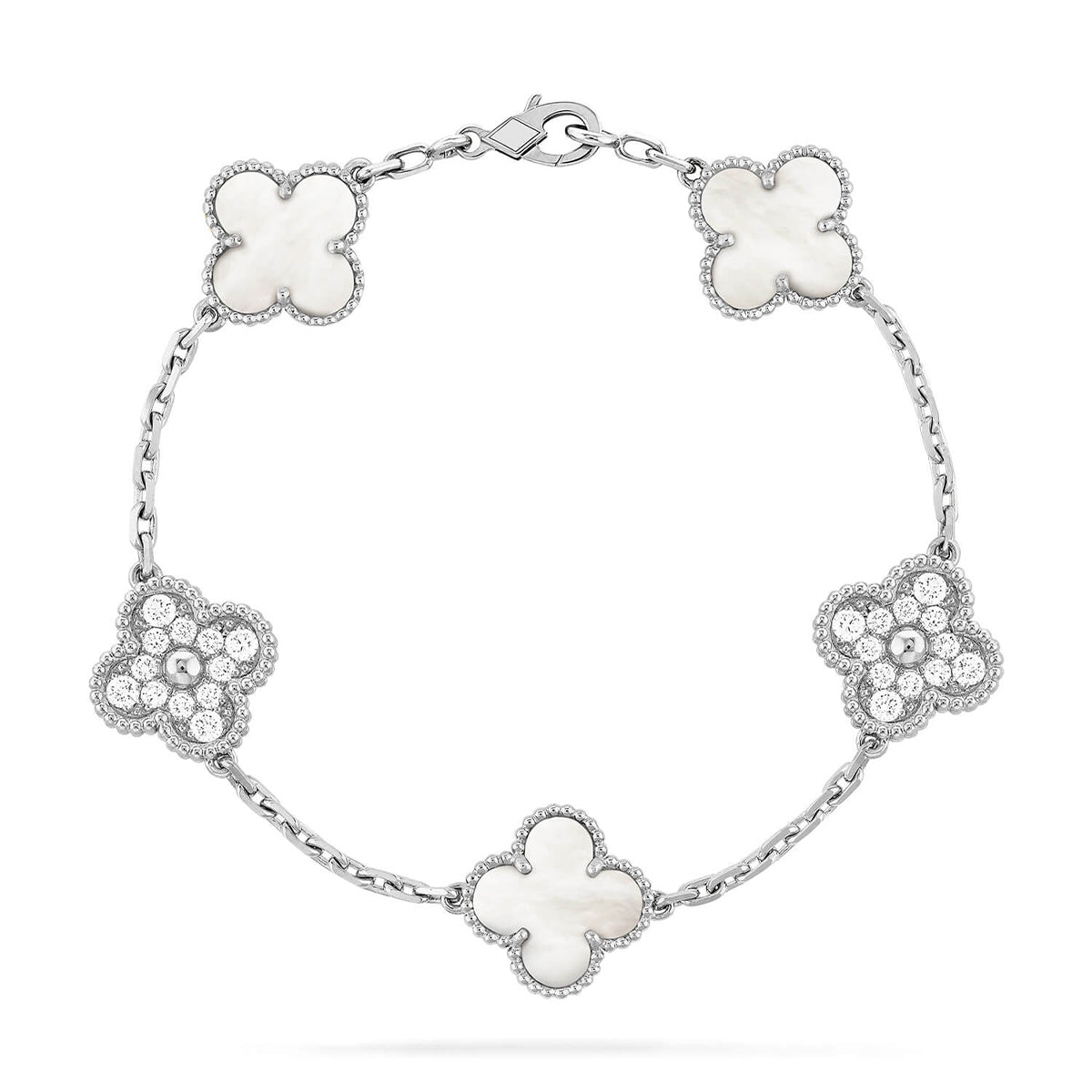 [Garvey ]CLOVER WHITE PEARL MOP 5 MOTIF BRACELET COLLECTION