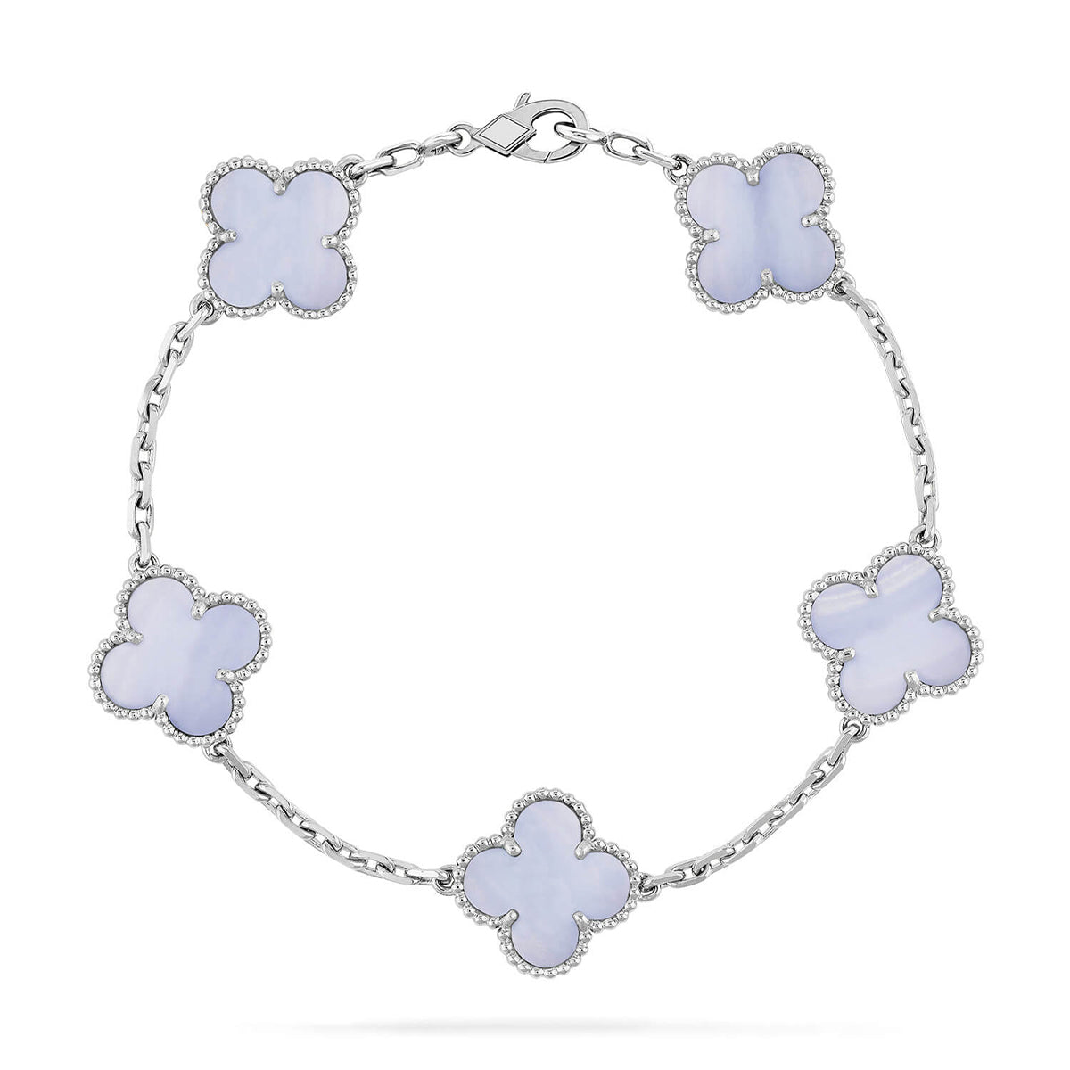[Garvey ] CLOVER 5 MOTIF PURPLE CHALCEDONY BRACELET COLLECTION