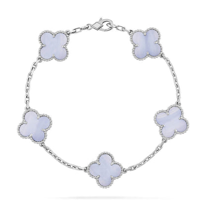 [Garvey ] CLOVER 5 MOTIF PURPLE CHALCEDONY BRACELET COLLECTION